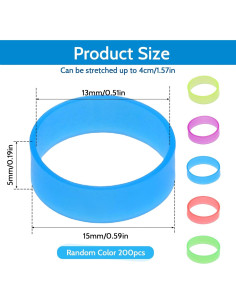 200 Bandas Elásticas de Silicona 15mm Sliverdew - Organizador de Cables 2