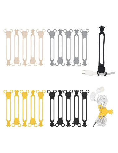 20 Sujetadores de Cable de Silicona ValueBargain 20x14x1.7cm