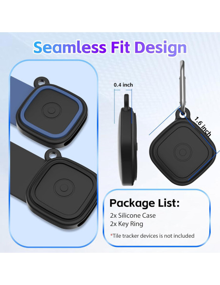 Funda de Silicona 2 Pack para Tile Mate 2024/2022 - Negro/Azul Funda de Silicona 2 Pack para Tile Mate 2024/2022 - Negro/Azul
