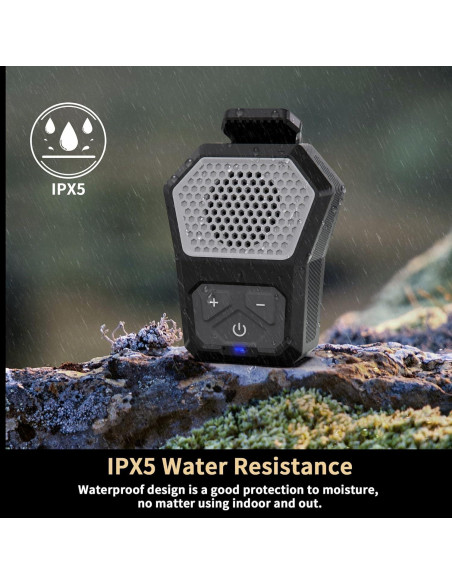 Altavoz Bluetooth DEXSCOUT Gris con Clip, Resistente al Agua, 12h Batería Altavoz Bluetooth DEXSCOUT Gris con Clip, Resistente al Agua, 12h Batería