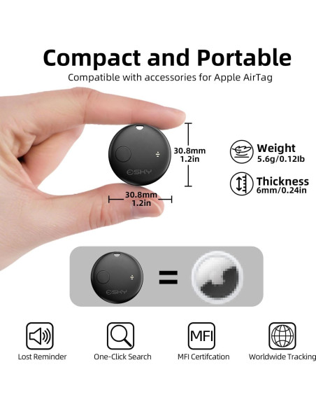 Rastreador Bluetooth Esky Air Tag 4 Pack - Localizador iOS Rastreador Bluetooth Esky Air Tag 4 Pack - Localizador iOS