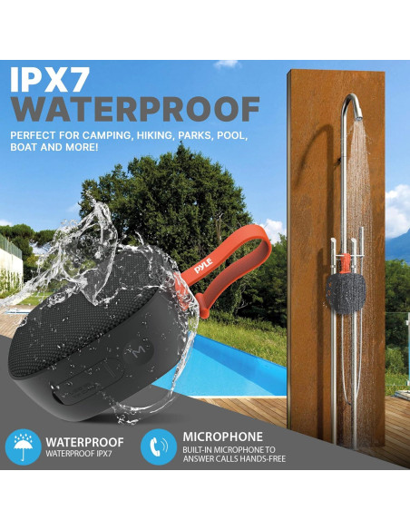 Altavoz Bluetooth Pyle PCLSB1BK.7 Portátil Impermeable IPX7 Altavoz Bluetooth Pyle PCLSB1BK.7 Portátil Impermeable IPX7