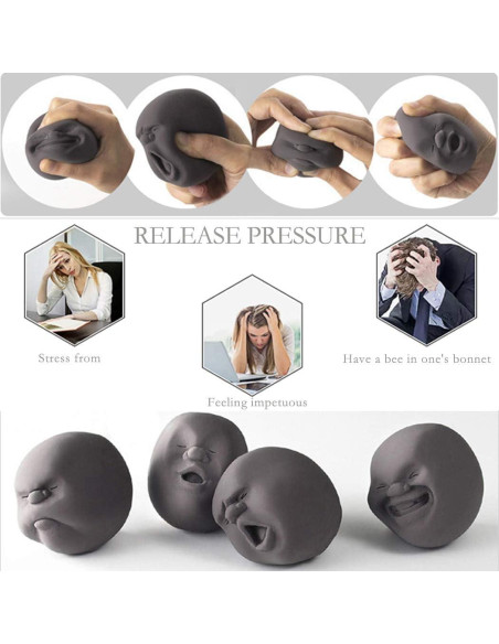 Bola de Estrés Facial Michpong - Juguete Sensorial Negro Bola de Estrés Facial Michpong - Juguete Sensorial Negro