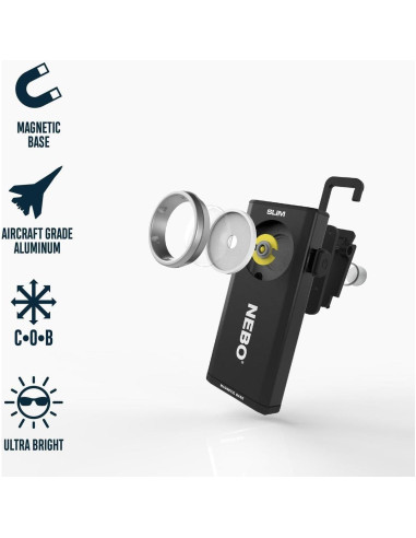 Luz de Trabajo NEBO Slim 500 Lúmenes Recargable USB