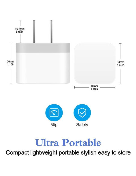 Cargador de Pared USB Dual HOOTEK 2 Puertos 2.4A Blanco Cargador de Pared USB Dual HOOTEK 2 Puertos 2.4A Blanco