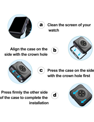 Funda Bumper para Apple Watch 44mm Jaroco - Negro y Transparente