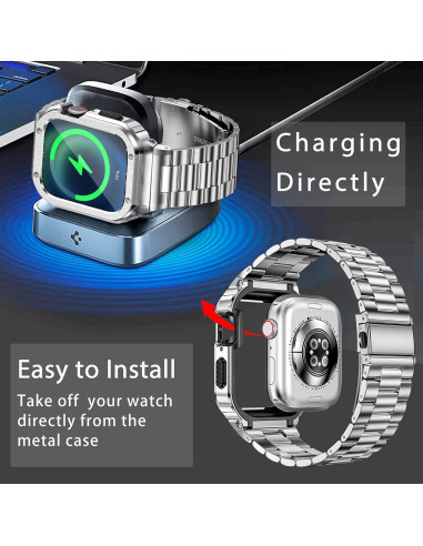 Banda y Caja de Acero Inoxidable MioHHR para Apple Watch 46mm