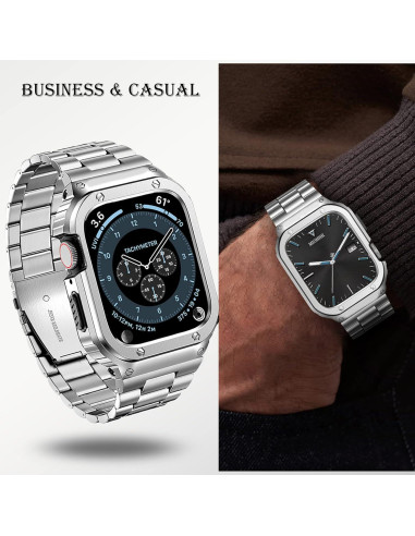 Banda y Caja de Acero Inoxidable MioHHR para Apple Watch 46mm
