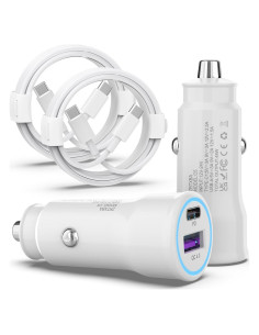 Cargador de coche ZRTXBA 48W PD QC4.0 Doble Puerto USB C