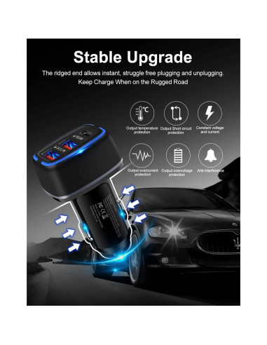 Cargador de coche AILKIN 56W PD USB-C 3 Puertos Carga Rápida