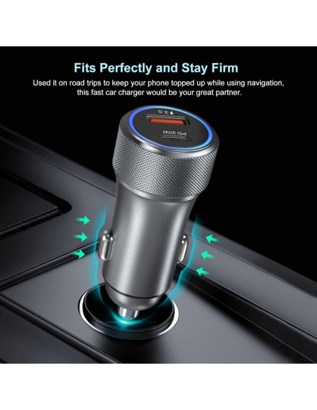Cargador de Coche USB C Bangfun 36W Dual 5 Pack Carga Rápida Cargador de Coche USB C Bangfun 36W Dual 5 Pack Carga Rápida