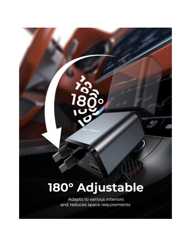Cargador de Coche Retráctil MRGLAS 69W 4 en 1 USB-C
