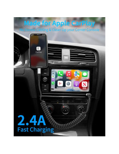 Cable Enrollado Lightning para Coche Acevien 3FT MFi Negro 2