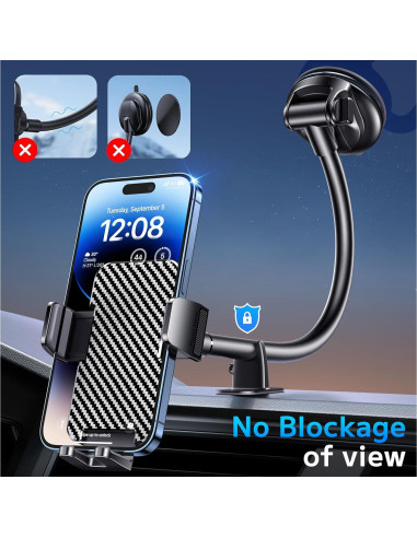 Soporte para Teléfono de Coche BIPOPIBO Cuello Flexible Antivibración