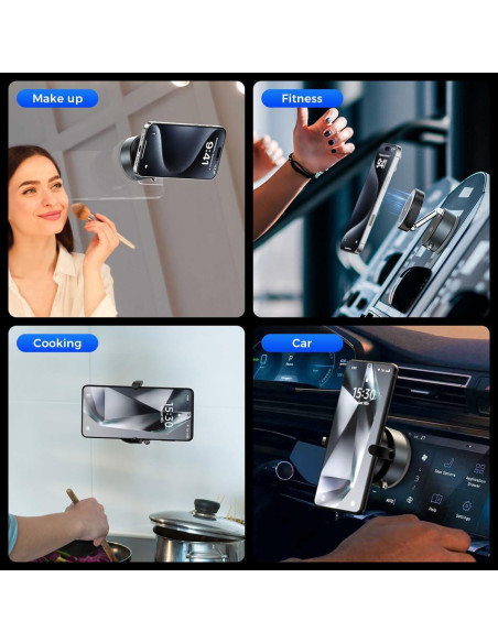 Soporte para teléfono 2 en 1 XO con ventosa magnética ajustable Soporte para teléfono 2 en 1 XO con ventosa magnética ajustable
