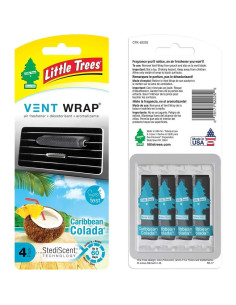 Ambientador de Auto Little Trees Vent Wrap Colada Caribeña 16 Unidades 2