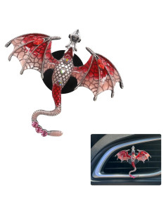 Clip de Ventilación de Coche Dragón Wyvern Rojo - Ambientador Recargable