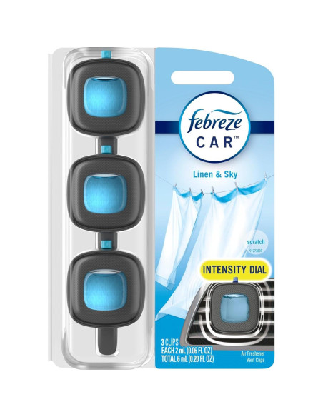Febreze Ambientador para Auto Clip Ventilación Lino y Cielo 6 Pzas Febreze Ambientador para Auto Clip Ventilación Lino y Cielo 6 Pzas