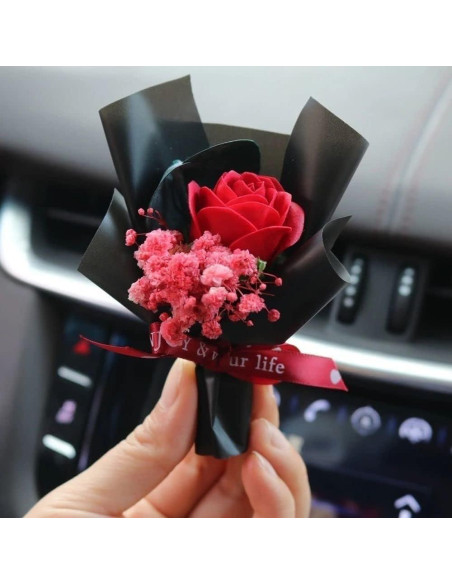 Ramo de Flores Secas Mini Rojas YuanHolumid para Coche Ramo de Flores Secas Mini Rojas YuanHolumid para Coche