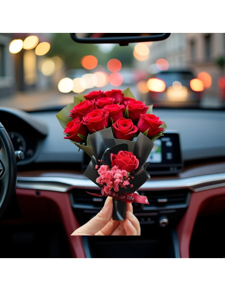 Ramo de Flores Secas Mini Rojas YuanHolumid para Coche Ramo de Flores Secas Mini Rojas YuanHolumid para Coche