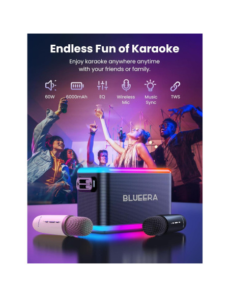 Máquina de Karaoke Ardour 1, Altavoz 60W, 2 Micrófonos Máquina de Karaoke Ardour 1, Altavoz 60W, 2 Micrófonos