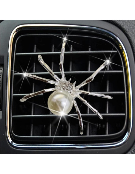 Clip de Ventilación para Ambientador de Coche Jinshining Araña Plateada Clip de Ventilación para Ambientador de Coche Jinshining Araña Plateada