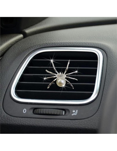 Clip de Ventilación para Ambientador de Coche Jinshining Araña Plateada
