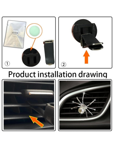 Clip de Ventilación para Ambientador de Coche Jinshining Araña Plateada