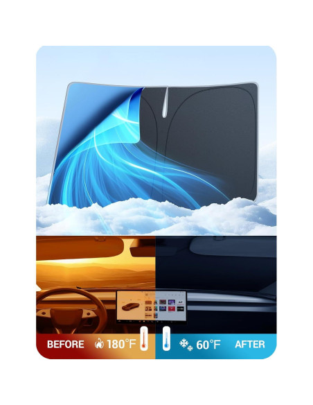 Protector Solar BASENOR para Tesla Model 3/Y 2020-2026 Negro Protector Solar BASENOR para Tesla Model 3/Y 2020-2026 Negro