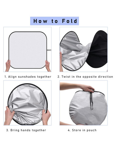Ziciner Protector Solar para Parabrisas de Auto 2 Pcs 71.1x78.7cm