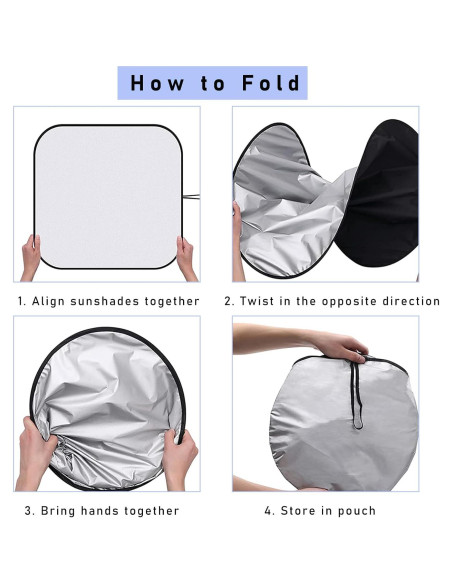Ziciner Protector Solar para Parabrisas de Auto 2 Pcs 71.1x78.7cm Ziciner Protector Solar para Parabrisas de Auto 2 Pcs 71.1x78.7cm