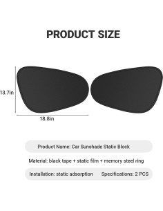 Sombrillas para Ventanas Laterales de Coche YYTQP 2 PCS Negro 2