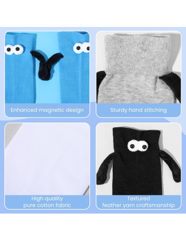 Calcetines Magnéticos 3D Manos Unidas - 4 Pares Divertidos