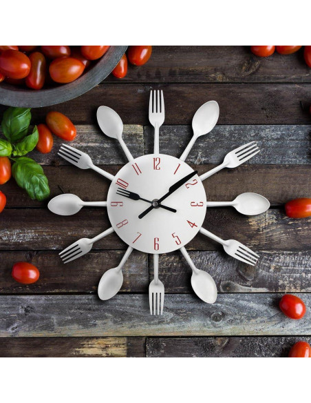Reloj de Pared Timelike 3D Cocina Blanco 32cm Moderno Reloj de Pared Timelike 3D Cocina Blanco 32cm Moderno