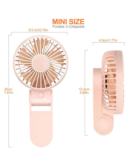 Ventilador de Mano TriPole P23 Portátil USB 3 Velocidades Rosa Ventilador de Mano TriPole P23 Portátil USB 3 Velocidades Rosa
