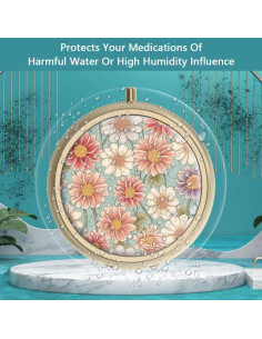 Estuche para Pastillas Hion Y-1 Floral Retro 3 Compartimentos 2