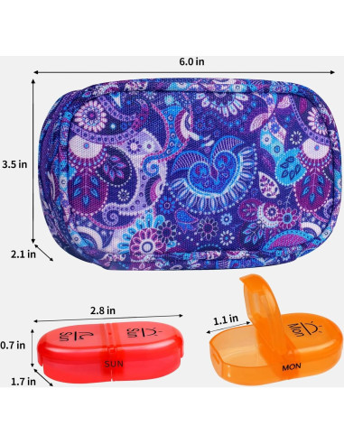 Organizador de Pastillas Semanal Serfeymi AM PM con Funda Lona