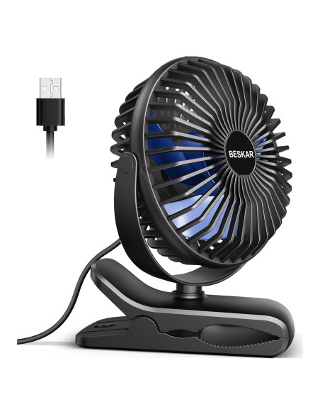 Ventilador Clip USB BESKAR ZLS-E300 3 Velocidades Silencioso Ventilador Clip USB BESKAR ZLS-E300 3 Velocidades Silencioso