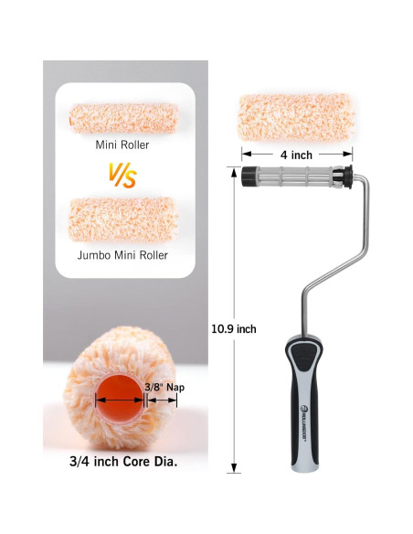 Rodillo de Pintura Mini ROLLINGDOG 4" Microfibra 3/8" Nap Rodillo de Pintura Mini ROLLINGDOG 4" Microfibra 3/8" Nap
