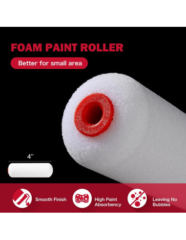 Fundas de Rodillo de Espuma Mister Rui 4" Paquete de 10 - Densidad 30kg/m