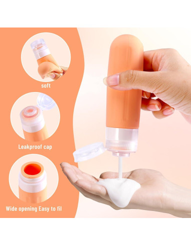 Kit de Botellas de Viaje Landisun 18 Piezas 88.7 ml A Prueba de Fugas