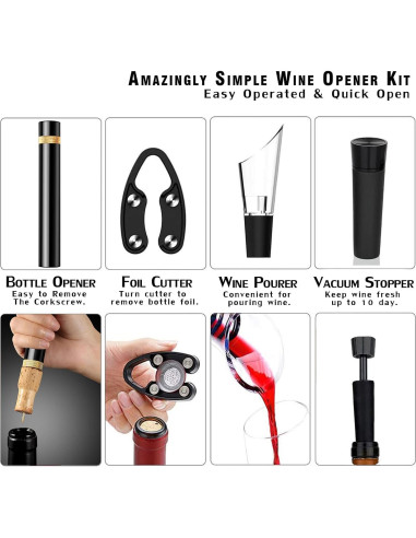 Juego de Abrebotellas de Vino Chumiug 4 en 1 Dorado