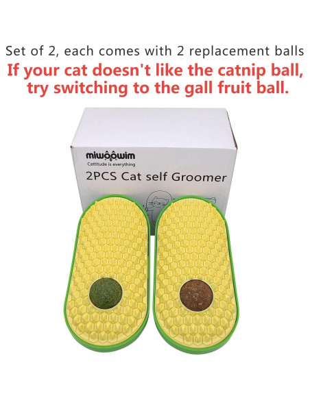 Set de 2 Pelotas de Juguete para Gatos Miwoowim Amarillo Set de 2 Pelotas de Juguete para Gatos Miwoowim Amarillo