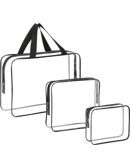 HAOGUAGUA 3 Bolsas Transparentes de Viaje para Cosméticos HAOGUAGUA 3 Bolsas Transparentes de Viaje para Cosméticos