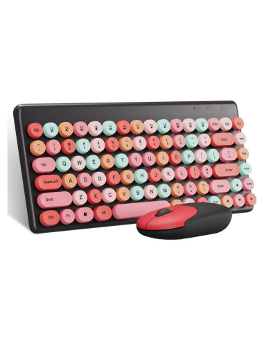 Combo Teclado y Ratón Inalámbrico Anivia G86 Retro Negro