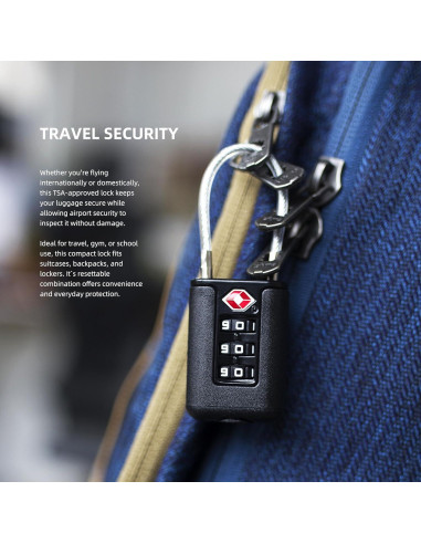 Candado TSA de Combinación UP Security para Equipaje Negro