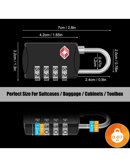 Candados de Combinación TSA Diyife - 2 Piezas 4 Dígitos Candados de Combinación TSA Diyife - 2 Piezas 4 Dígitos