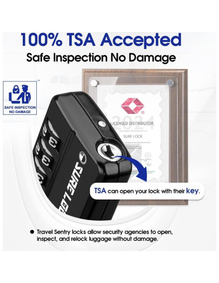 Candados de Combinación TSA Sure Lock 4 Dígitos - 2 Paquete Negro Candados de Combinación TSA Sure Lock 4 Dígitos - 2 Paquete Negro