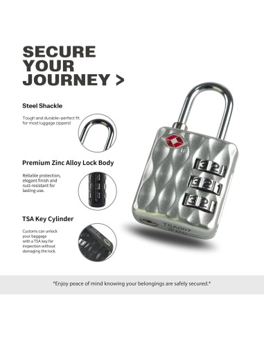 Candado TSA de Combinación UP Security para Equipaje Negro