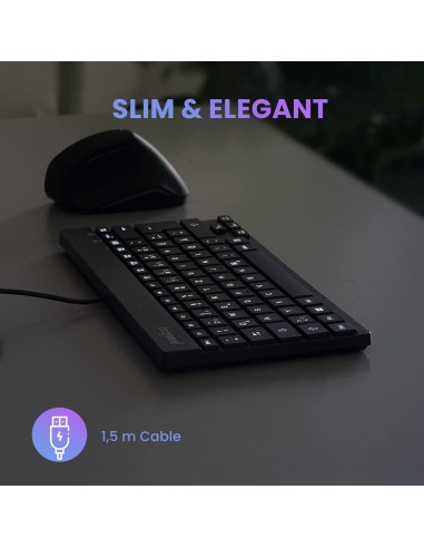 Teclado Mini USB Perixx PERIBOARD-326 Retroiluminado